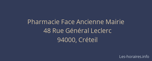 Pharmacie Face Ancienne Mairie