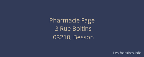 Pharmacie Fage
