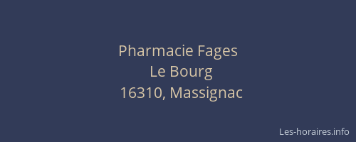Pharmacie Fages