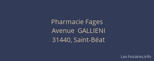 Pharmacie Fages