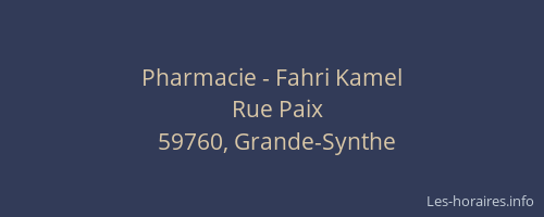 Pharmacie - Fahri Kamel