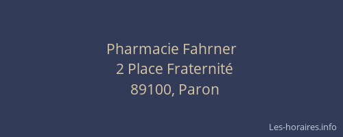 Pharmacie Fahrner