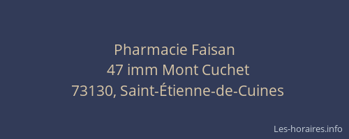 Pharmacie Faisan