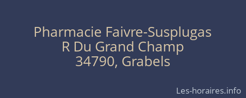 Pharmacie Faivre-Susplugas