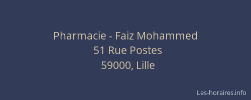 Pharmacie - Faiz Mohammed