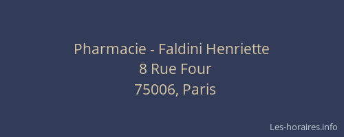 Pharmacie - Faldini Henriette
