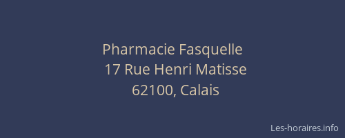 Pharmacie Fasquelle