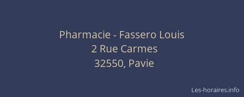 Pharmacie - Fassero Louis