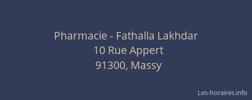 Pharmacie - Fathalla Lakhdar