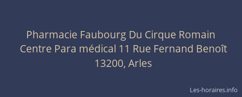 Pharmacie Faubourg Du Cirque Romain