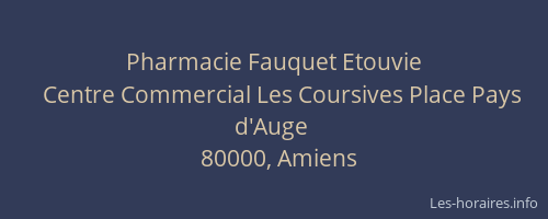 Pharmacie Fauquet Etouvie