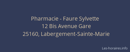 Pharmacie - Faure Sylvette