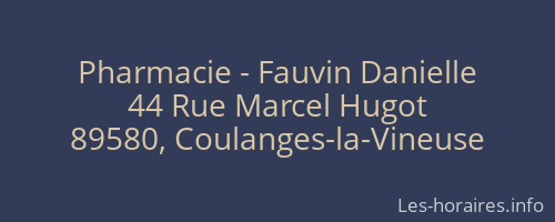 Pharmacie - Fauvin Danielle