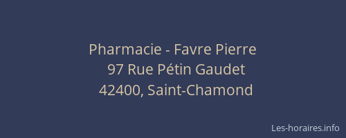 Pharmacie - Favre Pierre