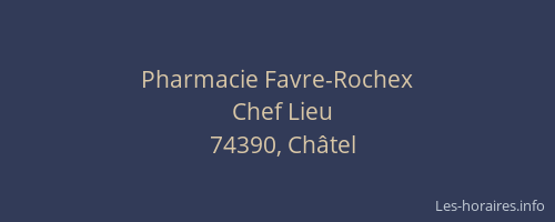 Pharmacie Favre-Rochex