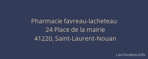 Pharmacie favreau-lacheteau