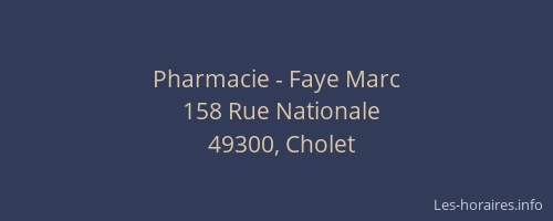 Pharmacie - Faye Marc