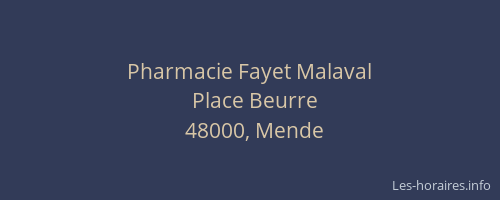 Pharmacie Fayet Malaval