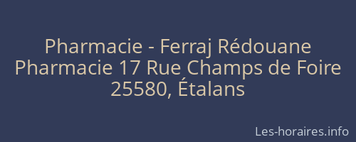 Pharmacie - Ferraj Rédouane