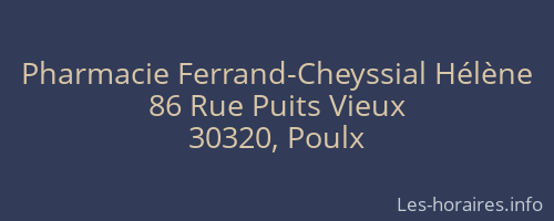Pharmacie Ferrand-Cheyssial Hélène