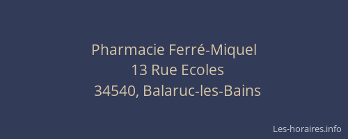 Pharmacie Ferré-Miquel