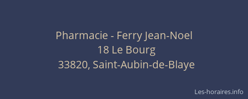 Pharmacie - Ferry Jean-Noel