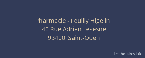 Pharmacie - Feuilly Higelin