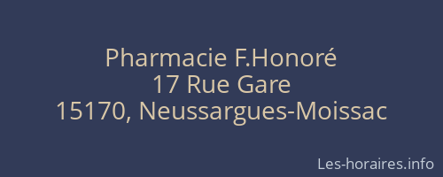 Pharmacie F.Honoré