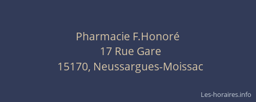 Pharmacie F.Honoré