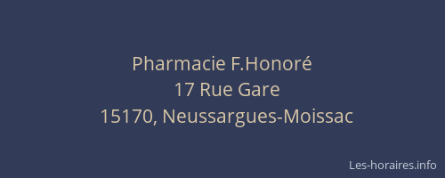 Pharmacie F.Honor&eacute;