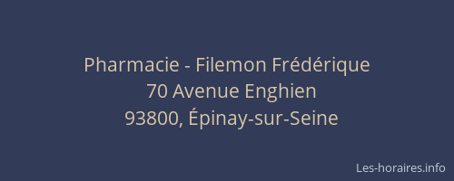 Pharmacie - Filemon Frédérique
