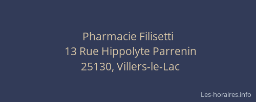 Pharmacie Filisetti