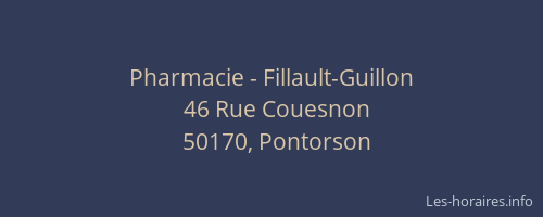 Pharmacie - Fillault-Guillon