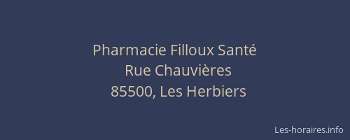Pharmacie Filloux Santé