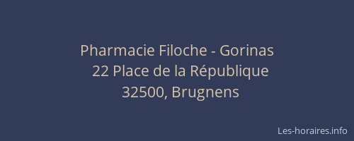 Pharmacie Filoche - Gorinas