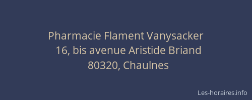 Pharmacie Flament Vanysacker