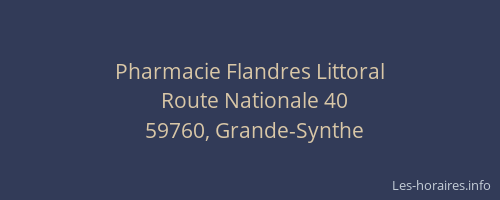 Pharmacie Flandres Littoral
