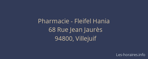 Pharmacie - Fleifel Hania