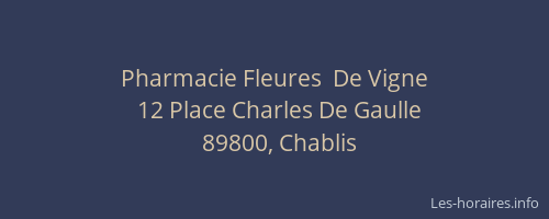 Pharmacie Fleures  De Vigne