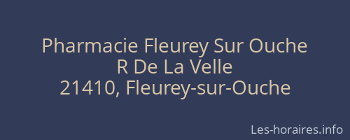 Pharmacie Fleurey Sur Ouche