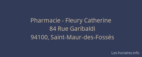 Pharmacie - Fleury Catherine