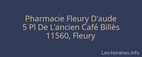 Pharmacie Fleury D'aude