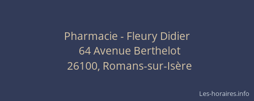 Pharmacie - Fleury Didier