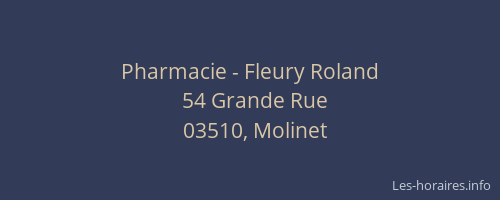 Pharmacie - Fleury Roland