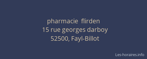 pharmacie  flirden