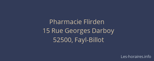 Pharmacie Flirden