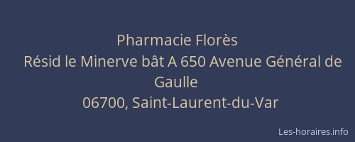 Pharmacie Florès