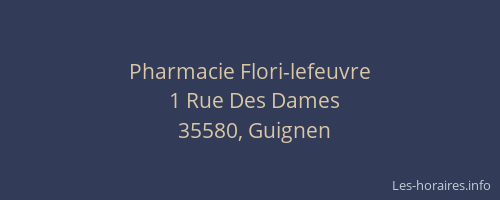Pharmacie Flori-lefeuvre