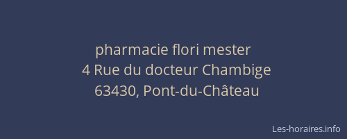 pharmacie flori mester