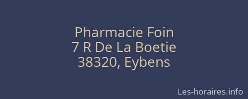 Pharmacie Foin